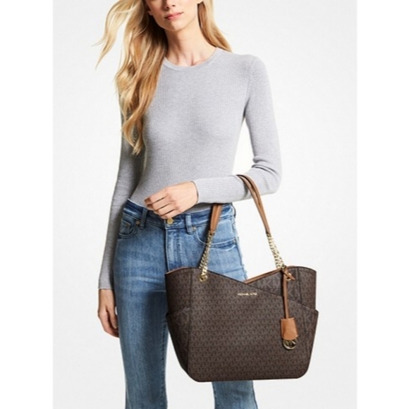 🆕️ Michael Kors Jet Set Large Logo Shoulder Bag - Picture 3 of 4